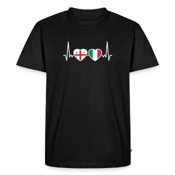 Georgia Italy Heartbeat Flag Georgians - Men's Premium Organic T-Shirt - black - Front - Nico (187cm)