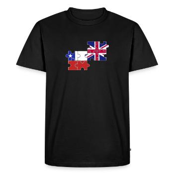 Chili Drapeau du Royaume-Uni Britannique Chilien - T-shirt Premium bio Homme - noir - Devant - Nico (187cm)