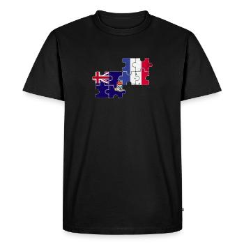 Îles Caïmans France Vintage Flag - T-shirt Premium bio Homme - noir - Devant - Nico (187cm)