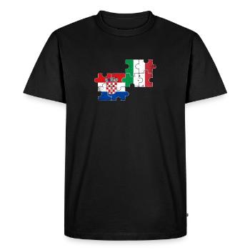 Croatia Italy Vintage Flag Italian Croatian - Men's Premium Organic T-Shirt - black - Front - Nico (187cm)