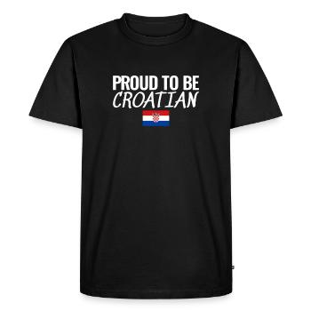 Proud To Be Croatian Croatia Croatian Flag - Men's Premium Organic T-Shirt - black - Front - Nico (187cm)