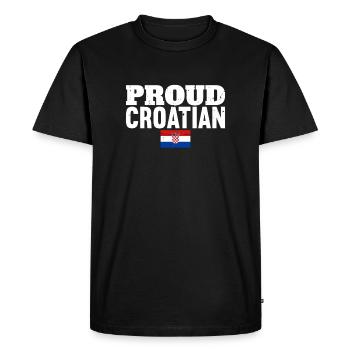 Proud Croatian Vintage Croatia Flag Croat - Men's Premium Organic T-Shirt - black - Front - Nico (187cm)