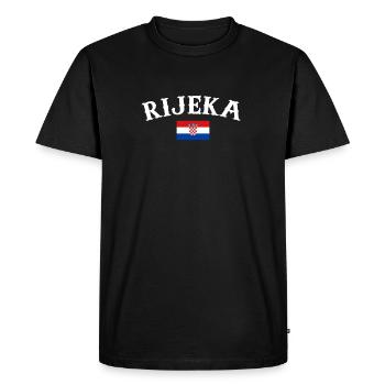 Rijeka, Croatie, Drapeau croate, Croate - T-shirt Premium bio Homme - noir - Devant - Nico (187cm)