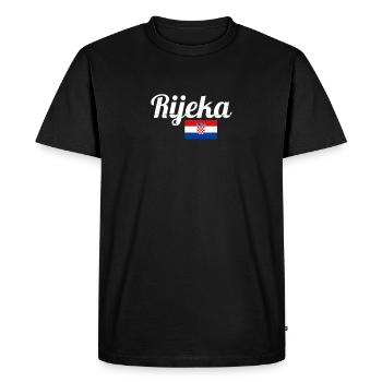 Rijeka Vintage Croatia Croatian Flag Croat - Men's Premium Organic T-Shirt - black - Front - Nico (187cm)