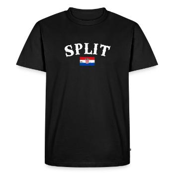 Split Vintage Croatia Croatian Flag Croat - Men's Premium Organic T-Shirt - black - Front - Nico (187cm)