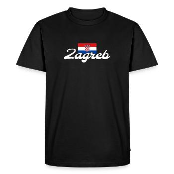 Zagreb Croatie Drapeau croate Croate - T-shirt Premium bio Homme - noir - Devant - Nico (187cm)