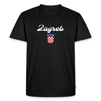 Zagreb coat of arms Croatia Croatian flag Croatian - Men's Premium Organic T-Shirt - black - Front - Nico (187cm)