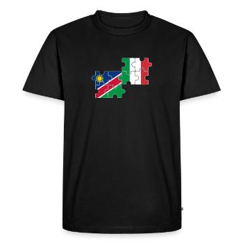 Namibie Italie Drapeau Namibiens italiens - T-shirt Premium bio Homme - noir - Devant - Nico (187cm)