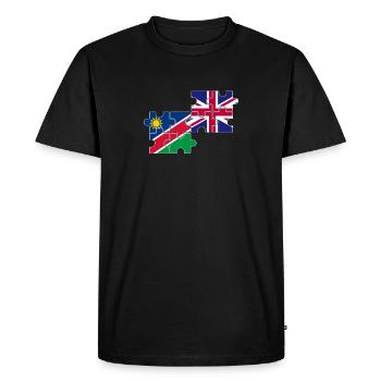 Namibie Drapeau britannique Namibien britannique - T-shirt Premium bio Homme - noir - Devant - Nico (187cm)
