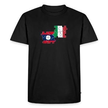 Laos Italie Vintage Flag Laotien Italien - T-shirt Premium bio Homme - noir - Devant - Nico (187cm)