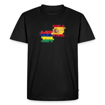 Maurice Espagne Vintage Flag Mauricien - T-shirt Premium bio Homme - noir - Devant - Nico (187cm)
