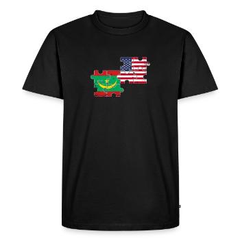 Mauritania USA Vintage Flag American - Men's Premium Organic T-Shirt - black - Front - Nico (187cm)