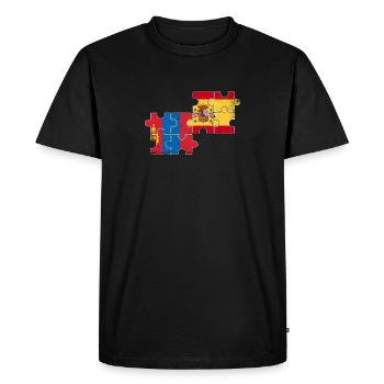 Mongolie Espagne Drapeau Vintage Mongol - T-shirt Premium bio Homme - noir - Devant - Nico (187cm)