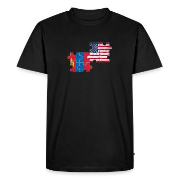 Mongolie USA Drapeau Vintage Mongol - T-shirt Premium bio Homme - noir - Devant - Nico (187cm)