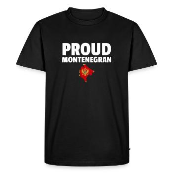 Fier Monténégro Carte Drapeau du Monténégro - T-shirt Premium bio Homme - noir - Devant - Nico (187cm)