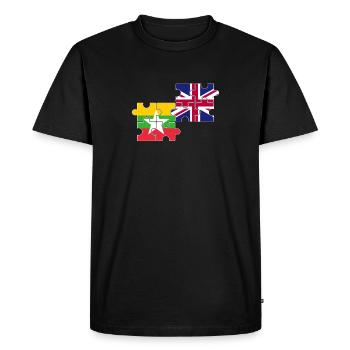 Myanmar UK Flag British Myanmare - Men's Premium Organic T-Shirt - black - Front - Nico (187cm)