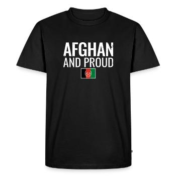 Afghan And Proud Afghanistan Vintage Flag - Men's Premium Organic T-Shirt - black - Front - Nico (187cm)
