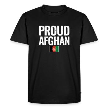 Proud Afghan Afghanistan Vintage Flag - Men's Premium Organic T-Shirt - black - Front - Nico (187cm)