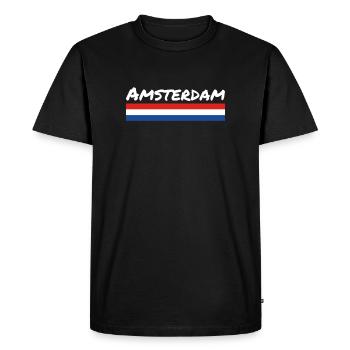 Amsterdam Netherlands Dutch flag - Men's Premium Organic T-Shirt - black - Front - Nico (187cm)