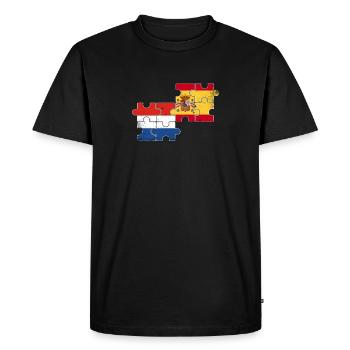 Pays-Bas Espagne Vintage Flag Néerlandais - T-shirt Premium bio Homme - noir - Devant - Nico (187cm)
