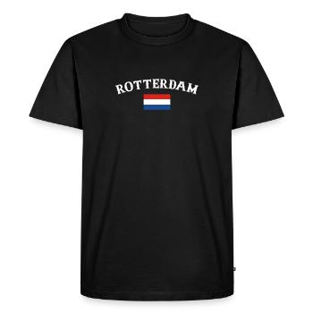 Rotterdam, Netherlands, Dutch flag - Men's Premium Organic T-Shirt - black - Front - Nico (187cm)