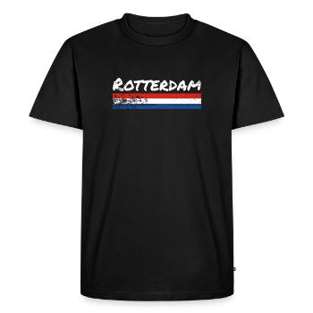 Rotterdam, Netherlands, Dutch flag - Men's Premium Organic T-Shirt - black - Front - Nico (187cm)