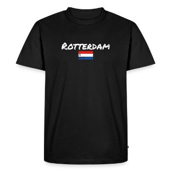 Rotterdam, Pays-Bas, Drapeau d’époque - T-shirt Premium bio Homme - noir - Devant - Nico (187cm)