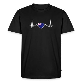 Drapeau Heartbeat de Nouvelle-Zélande Néo-Zélandais - T-shirt Premium bio Homme - noir - Devant - Nico (187cm)