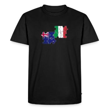 Nouvelle-Zélande Italie Drapeau Vintage Néo-Zélandais - T-shirt Premium bio Homme - noir - Devant - Nico (187cm)