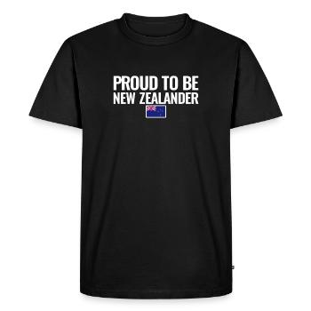 Fier d’être néo-zélandais drapeau néo-zélandais - T-shirt Premium bio Homme - noir - Devant - Nico (187cm)