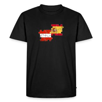 Austria Spain Vintage Flag Austrian - Men's Premium Organic T-Shirt - black - Front - Nico (187cm)