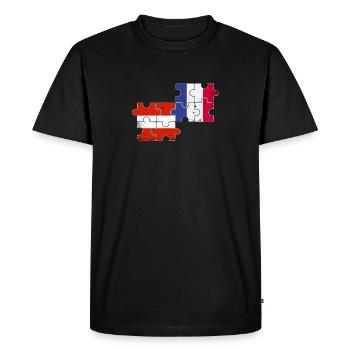 Austria France Vintage Flag Austrian - Men's Premium Organic T-Shirt - black - Front - Nico (187cm)