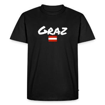 Graz, Austria, Flag, Austria, Austria - Men's Premium Organic T-Shirt - black - Front - Nico (187cm)