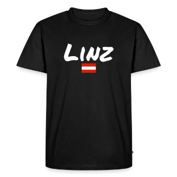 Linz, Austria, Flag, Austria, Austria - Men's Premium Organic T-Shirt - black - Front - Nico (187cm)