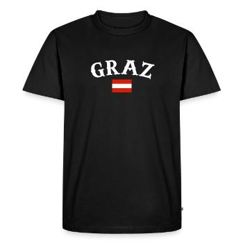 Graz, Autriche, Drapeau, Autriche, Autriche - T-shirt Premium bio Homme - noir - Devant - Nico (187cm)