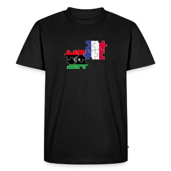 Libya France Flag French Libyan - Men's Premium Organic T-Shirt - black - Front - Nico (187cm)