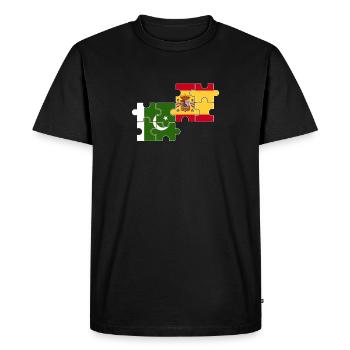 Pakistan Espagne Drapeau Espagnol Pakistanais - T-shirt Premium bio Homme - noir - Devant - Nico (187cm)