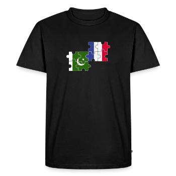 Pakistan France Drapeau Français Pakistanais - T-shirt Premium bio Homme - noir - Devant - Nico (187cm)