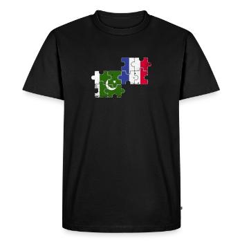 Pakistan France Vintage drapeau pakistanais - T-shirt Premium bio Homme - noir - Devant - Nico (187cm)