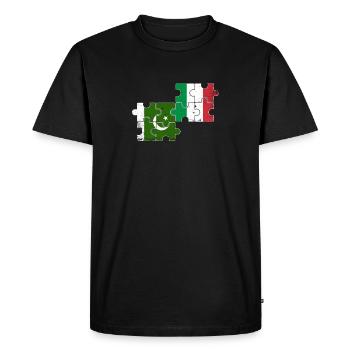 Pakistan Italie Vintage drapeau pakistanais - T-shirt Premium bio Homme - noir - Devant - Nico (187cm)