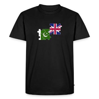 Pakistan Royaume-Uni Drapeau britannique Pakistanais - T-shirt Premium bio Homme - noir - Devant - Nico (187cm)