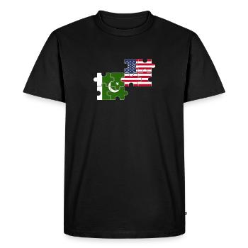Pakistan États-Unis Drapeau Américain Pakistanais - T-shirt Premium bio Homme - noir - Devant - Nico (187cm)
