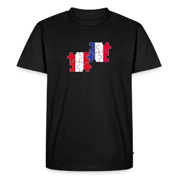Drapeau du Pérou France Drapeau de la France Péruvien - T-shirt Premium bio Homme - noir - Devant - Nico (187cm)
