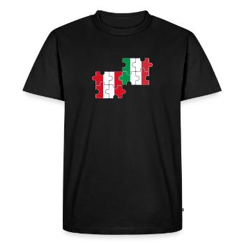 Pérou Italie Drapeau Italiens Péruviens - T-shirt Premium bio Homme - noir - Devant - Nico (187cm)
