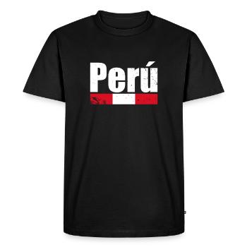 Pérou Vintage drapeau péruvien péruvien - T-shirt Premium bio Homme - noir - Devant - Nico (187cm)
