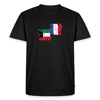 Koweït France Drapeau Français Koweïtien - T-shirt Premium bio Homme - noir - Devant - Nico (187cm)
