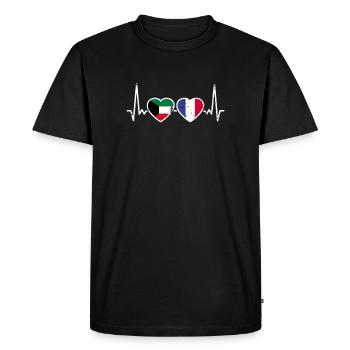 Koweït France Vintage Heartbeat drapeau - T-shirt Premium bio Homme - noir - Devant - Nico (187cm)