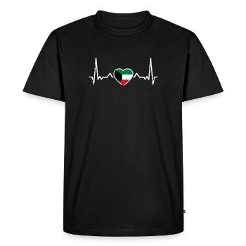 Koweït Vintage Heartbeat drapeau koweïtien - T-shirt Premium bio Homme - noir - Devant - Nico (187cm)