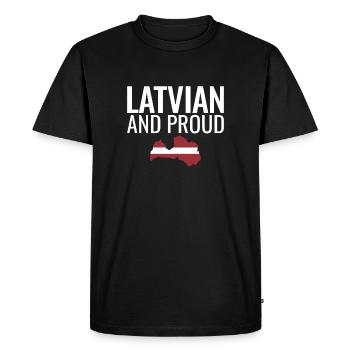 Lettonie Et Fière Lettonie Carte Drapeau Letton - T-shirt Premium bio Homme - noir - Devant - Nico (187cm)
