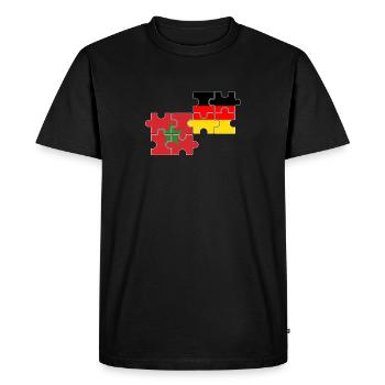 Maroc Allemagne Drapeau Allemands Marocains - T-shirt Premium bio Homme - noir - Devant - Nico (187cm)